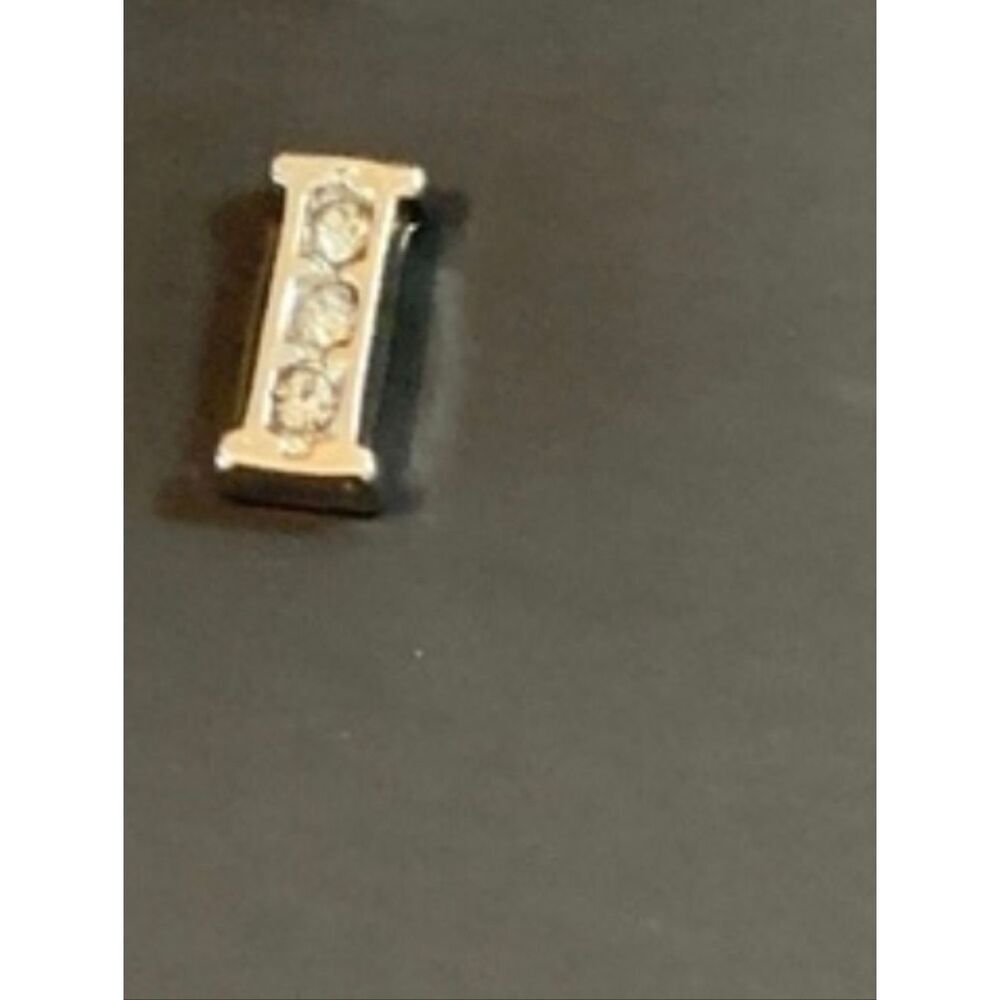 Iota Charm With Rhinestones For Floating Lockets
